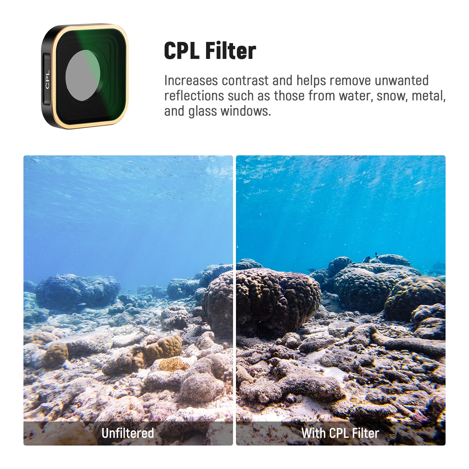 ND Filter Set Compatible with GoPro Hero 12 11 10 9 Black 6 Pack CPL/ND8/ND16/ND