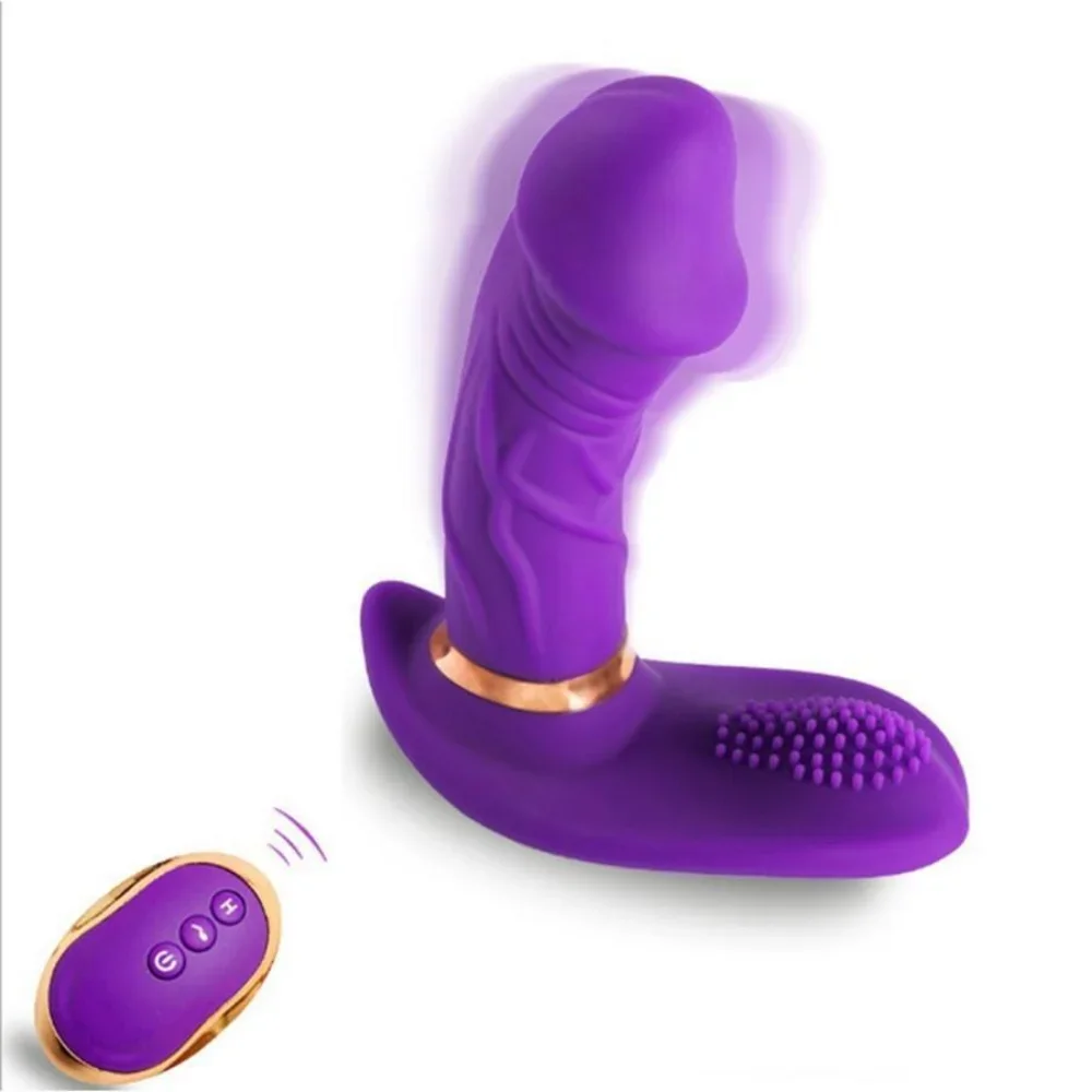 NEW 1PCS 10-Frequency Dual Vibration Strap On Dildo Clitoris Stimulator G spot Vibrator Masturbation Sex Toys for Woman Female