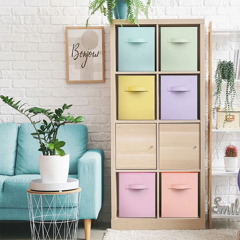 Amazon uncovered fabric storage box, foldable storage box, home wardrobe storage box, clothing and toy organizing box 3