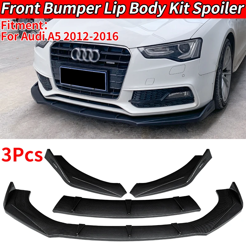 For Audi A5 2012 2014 2015 2016 Car Front Bumper Splitter Lip Body Kit Spoiler Diffuser Deflector New Adjustable Accessories