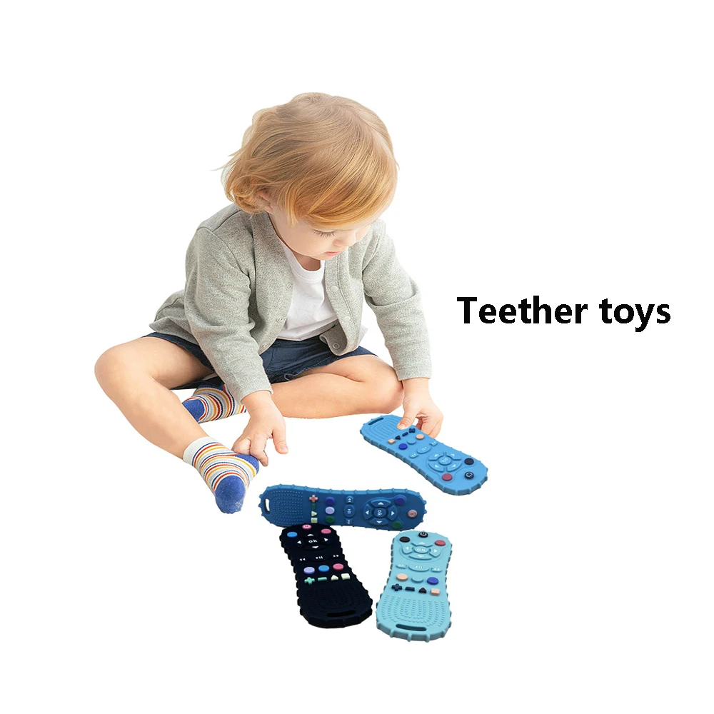 Remote control teether Baby anti-feeding children's teethers Silicone environmental protection material