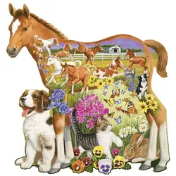 Engaging Wooden Jigsaw Puzzle with Creative Patterns - Brain Teaser and Color Sorting Game Gift (C - A3)