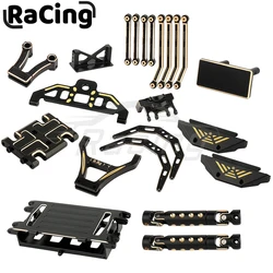 Brass Skid Plate Drive Shaft Girder Side Frame Chassis Rails Front Rear Body Post Mounts Links Rod For  AX24 1/24 RC Car Parts