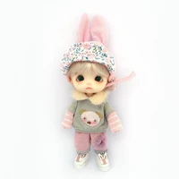 Ob11 Doll Fake Two Long Sleeved T-Shirts Clothes Doll Harem Pant Doll Cat Hat Suit For Molly Gsc Ymy P9 P10 Body Uf Dolls 2
