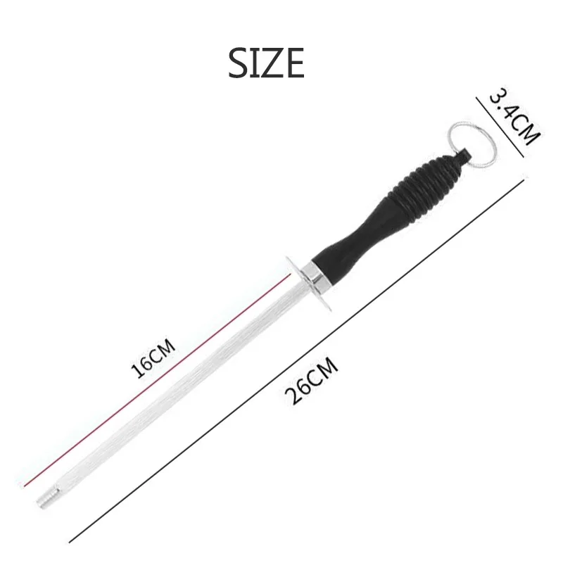 주방 도구 탄소강 칼갈이, 걸이 구멍이 있는 칼갈이 (10인치)