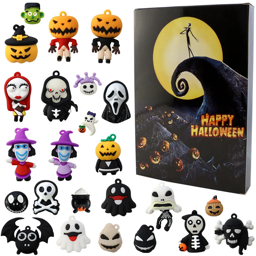 

Creative Cartoon Halloween Countdown Doll Box 24-piece Horror Night Horror Atmosphere Toys Small Ornaments Holiday Gifts