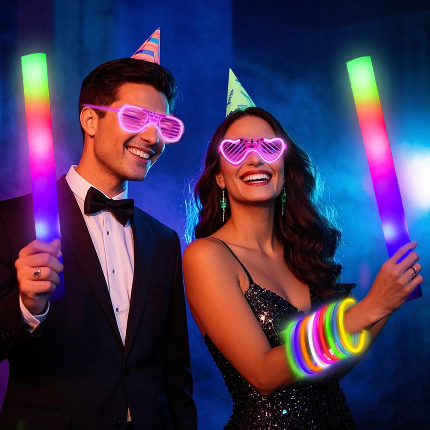 168pcs/Set Glow Party Kit, including 12 LED Glasses, 16 Foam Glow Sticks, 40 Finger Lights, 100 Glow Sticks, suitable for weddin