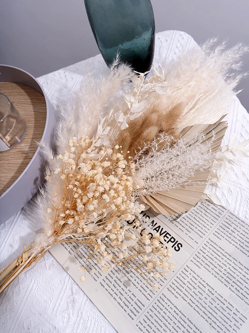 

Dried Pampas Grass Decor Small Dried Flower Bouquets,Fluffy Stem Bouquet for Flower Arrangements Boho Wedding Home Table Decor