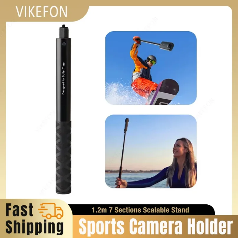 Selfie Stick Sports Camera Selfie Extension Rod 1.2m Handle For Insta360 X4 GoPro 12/11/10/9