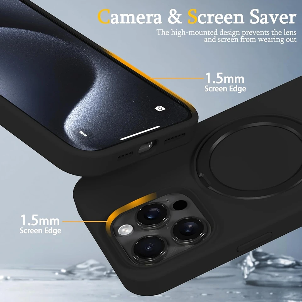 Liquid Silicone Magnetic Stand Phone Case with MagSafe Charging and Soft Cover Protection
