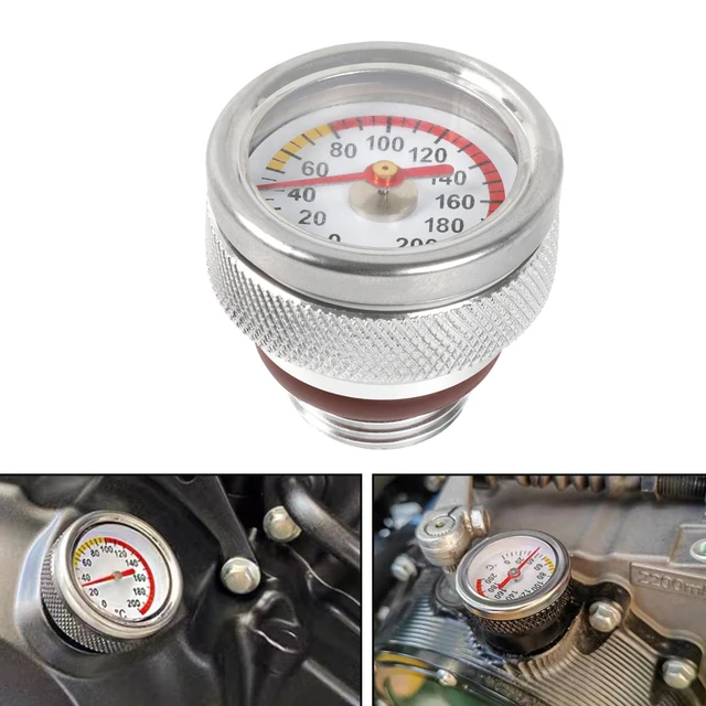 Indicatore Temperatura Olio Moto - Termometro Metallo M20 X 1,5, Range 0-200&deg;C Per Manutenzione Motore