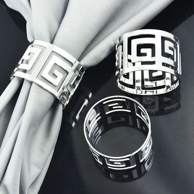 

6pcs Wedding Napkin Rings Table Decoration Metal Napkin Buckles Holder For Wedding Christmas Birthday Party Supplies Towel Rings