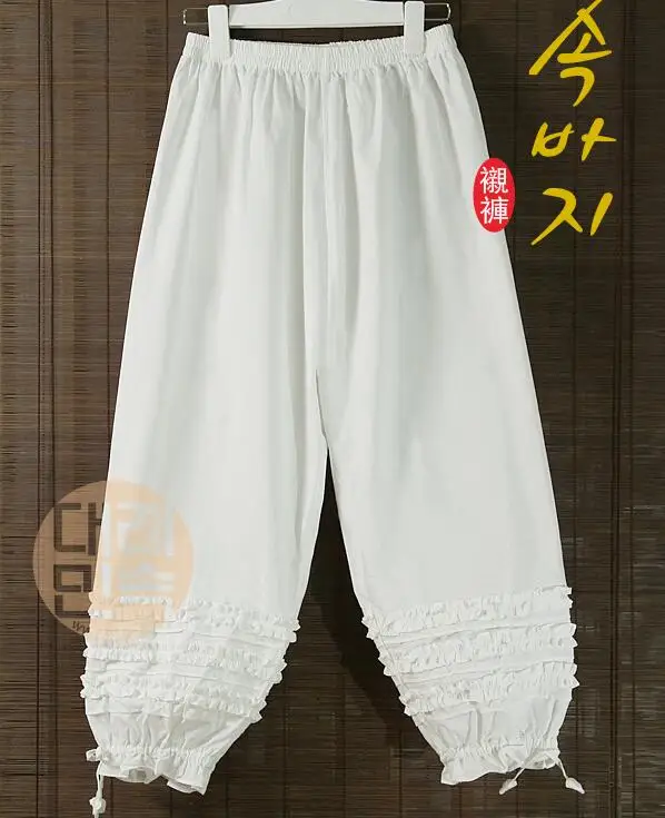 

Корейские танцевальные брюки Hanbok, женские весенние брюки, женское нижнее белье, белые винтажные