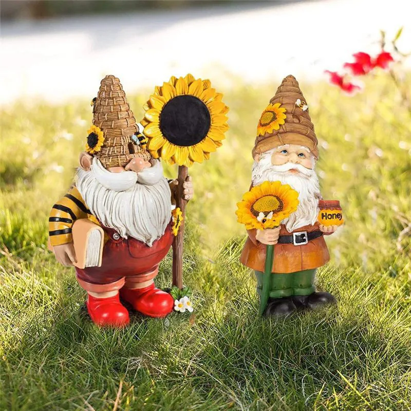 

Garden Gnome Statues Figurine Resin Art Decoration Gifts Gnome World Bee Day Dwarf Statue Outdoor Home Decor Sculpture Crafts