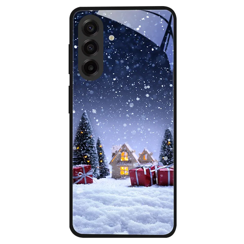 Festive Christmas Style Shockproof Tempered Glass Phone Case