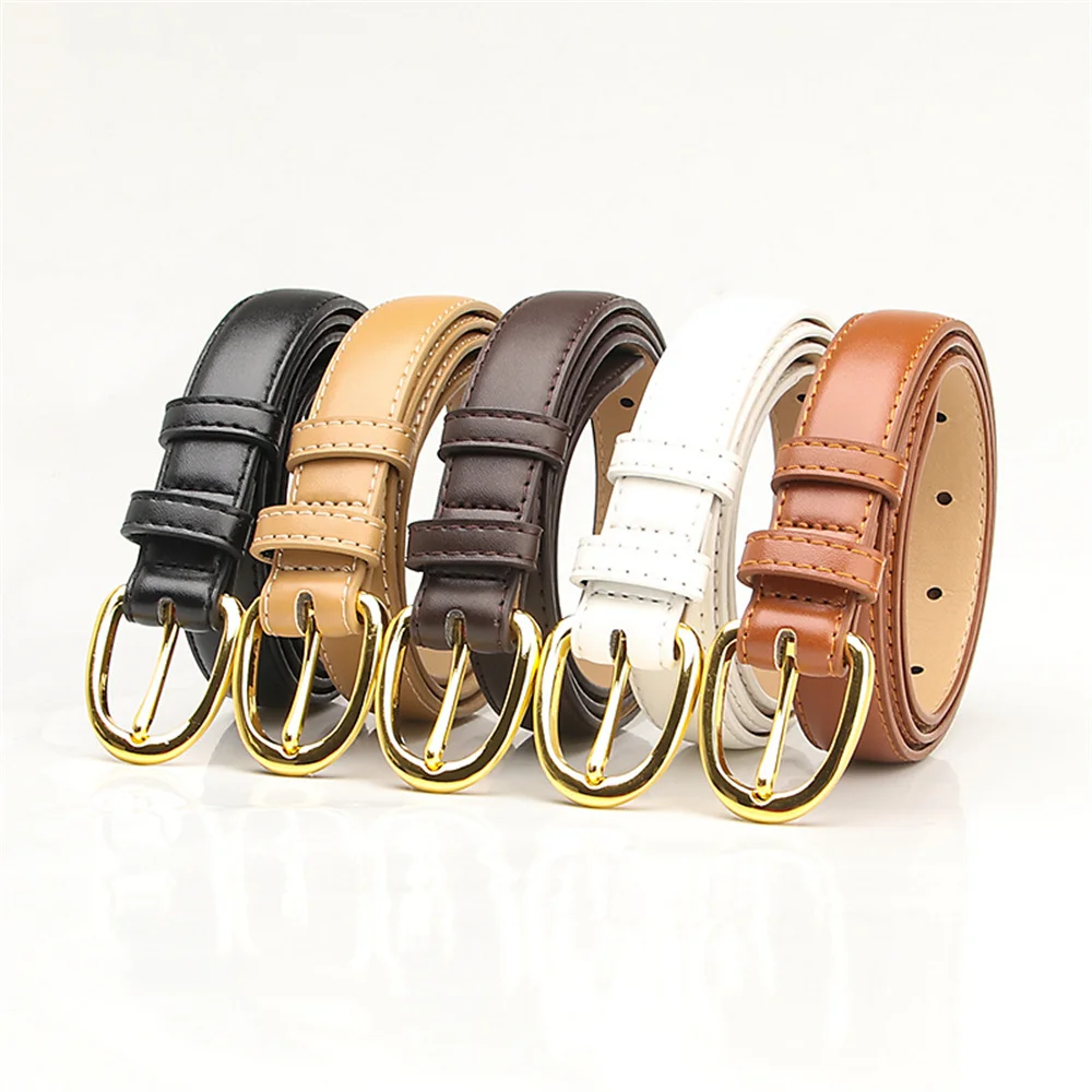 

New PU Belt Women Metal Buckle Ladies Girdle Vintage Leisure Solid Waistband Female Classic Band
