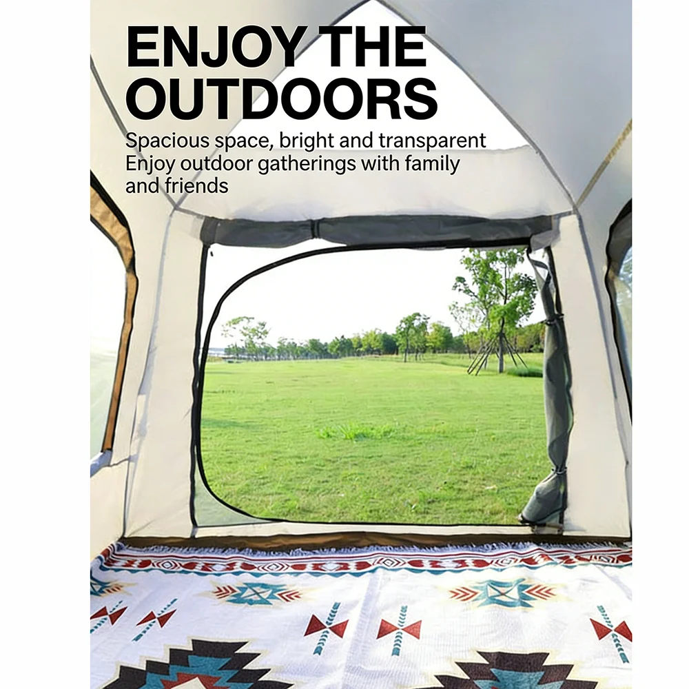 Outdoor Camping Waterproof One-Touch Tent – Beach Sun Shelter & Folding Camp Roof (1–10 Person) 6