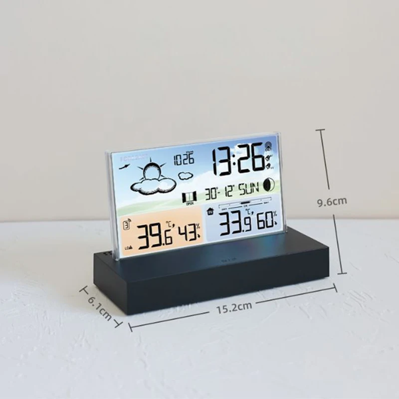 Stație meteo digitală multifuncțională, prognoză meteo, ceas cu alarmă, senzor de temperatură interioară și exterioară, contor de umiditate, calendar_voghion.com