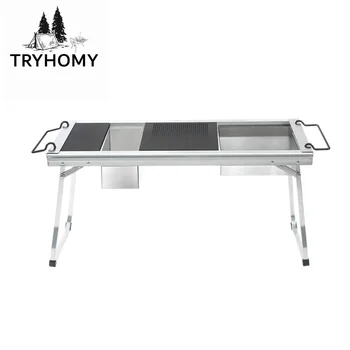 Tryhomy 캠핑 IGT 테이블, 야외 접이식 테이블, 휴대용 피크닉 화로 테이블, IGT 유닛 테이블, 버너 액세서리