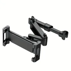 Universal Adjustable Car Headrest Tablet and Phone Holder (Black)