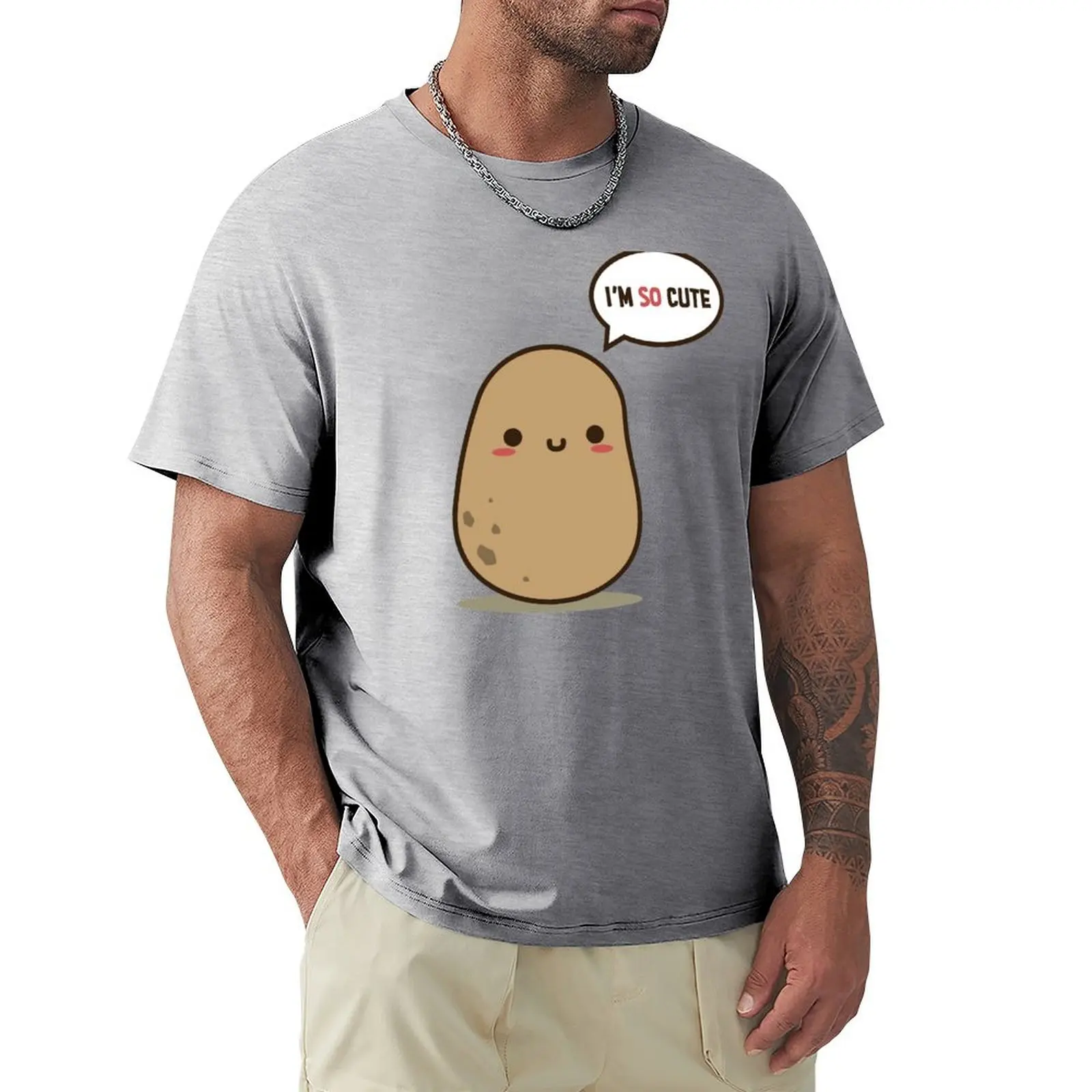 

I'm so cute potato T-shirt plain sublime t shirts men