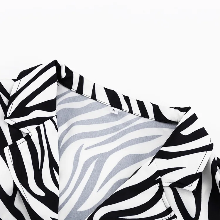 Women Two Piece Sets Outfits Zebra Printed Loose Shirt Tops And High Waist Shorts Set 2025 Casual Streetwear Summer New