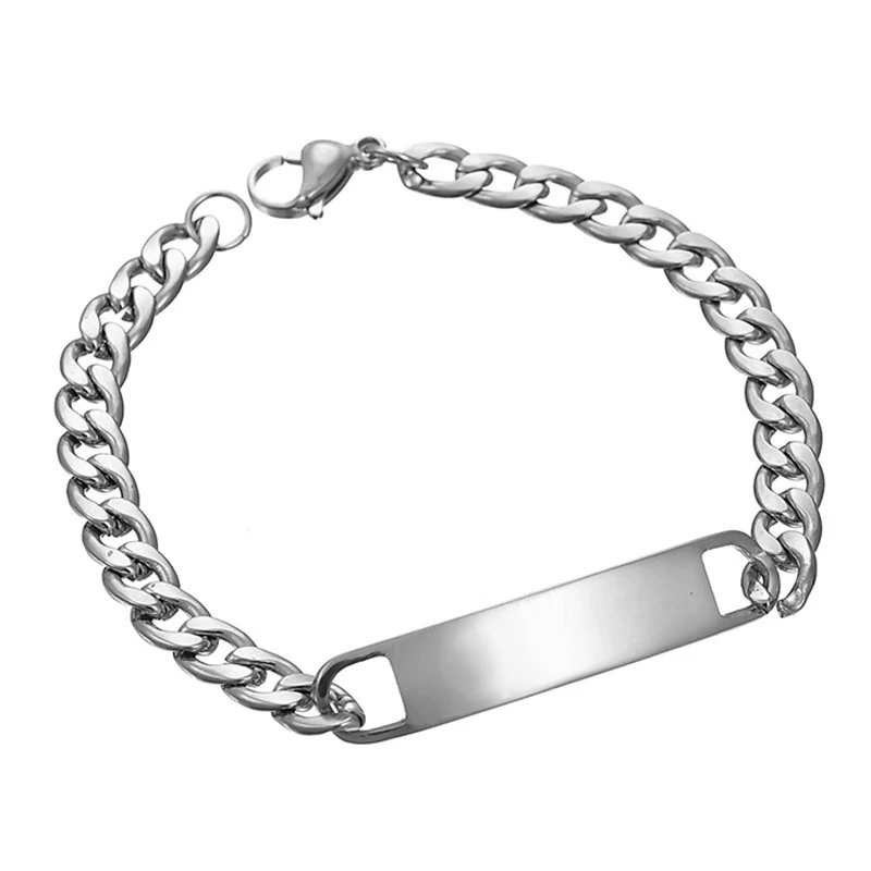 Customized Multiple Shape Engrave Name Bracelet for Women Stainless Steel Personalized Thick Chain Bangle Halloween Jewelry Gift S373921b0565f498887127b89d78c50dcO