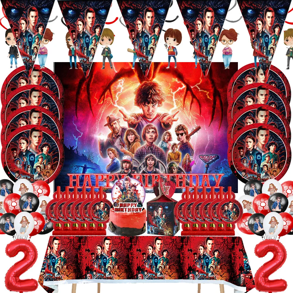 Stranger Things 4 Birthday Party Decorations Disposable Tableware Plate