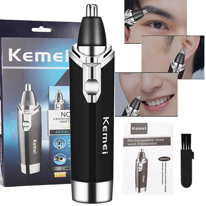 Kemei KM-6512 nose hair dry battery nose hair trimmer nostril cleaner hair trimmer