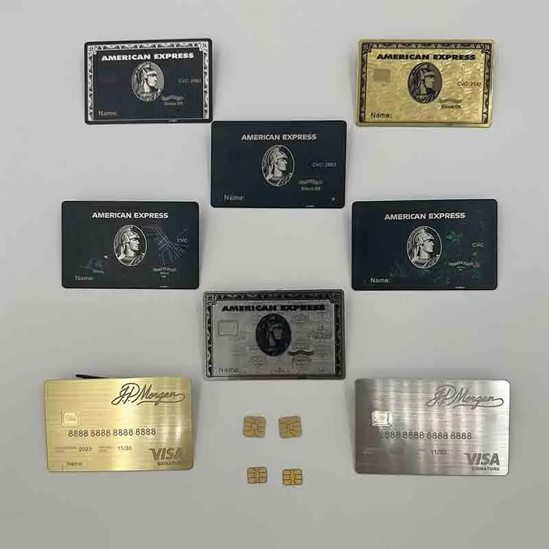 Custom  Laser Engravable Aex Exprs Bla etal Credit Card Aex ebers Debit etal Car Suppo printing personal nae, busins