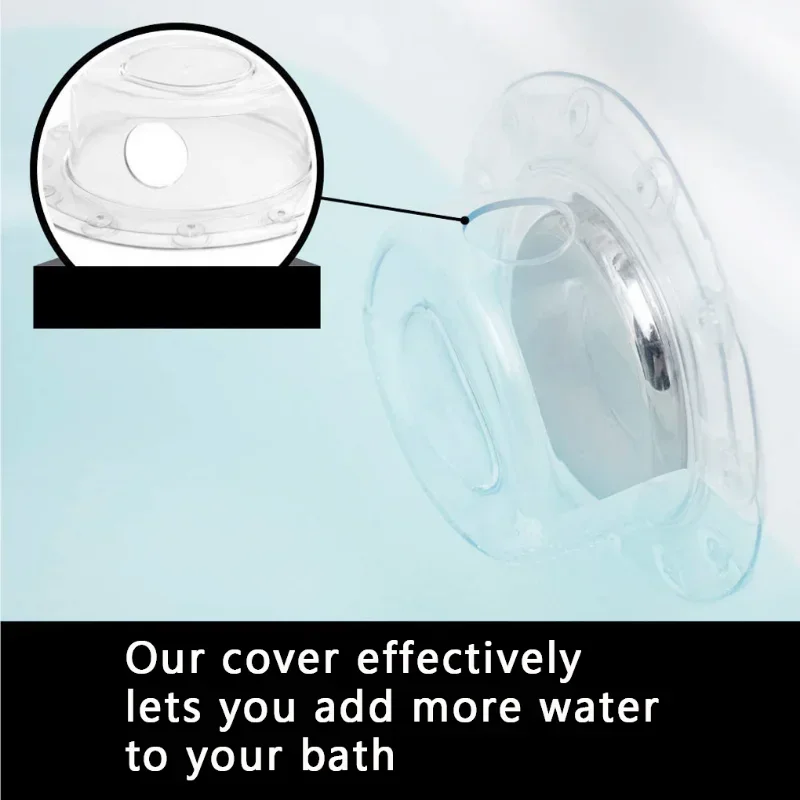 1pcs PVC Bath Overflow Drain Cover Anti-overflow Bathtub Tray Stopper Add Extra Inches Water for Tub Warmer Bathroom Accessories