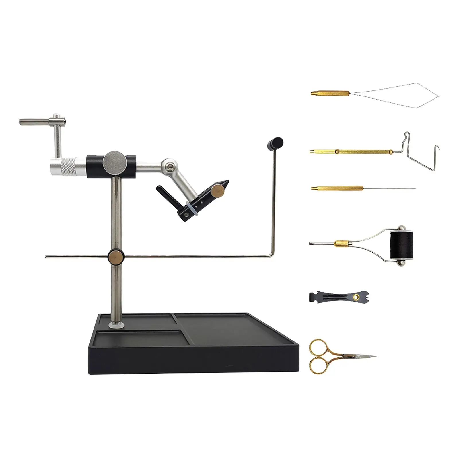 

Fly Tying Tools Set Bodkin Whip Finisher Thread Fly Tying Vise and Pedestal for Starter Fly Fishing Tying Flies Lure Making