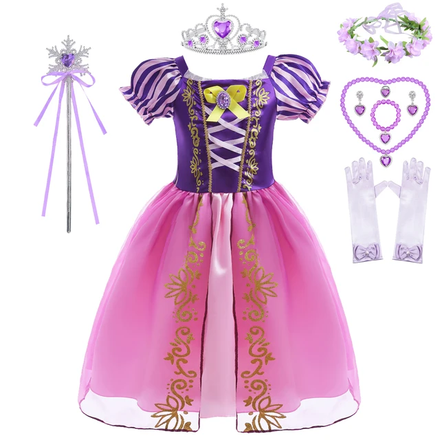 Tangled Rapunzel Dress For Girl Disney Princess Cosplay Costume