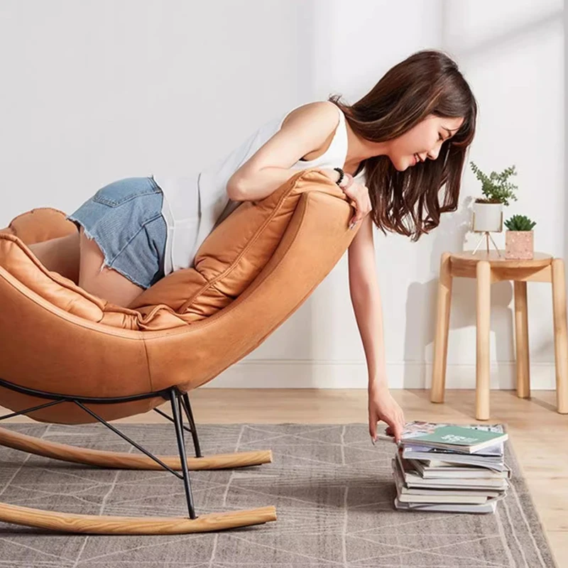 Cadeira reclinável nórdica para sala de estar, cadeira dobrável para jardim, pátio, saco de feijão, mobília home, ljx35xp