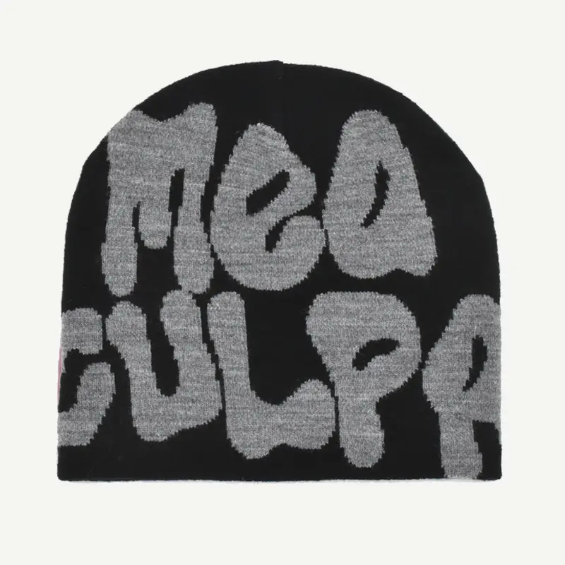 Mea Culpa Knitting Beanies Hat For Women Men Couple Y2K What's In Fashion Bonnet Kpop Wool Skullies Hoods Lady Caps Gorro шапка - Image 29