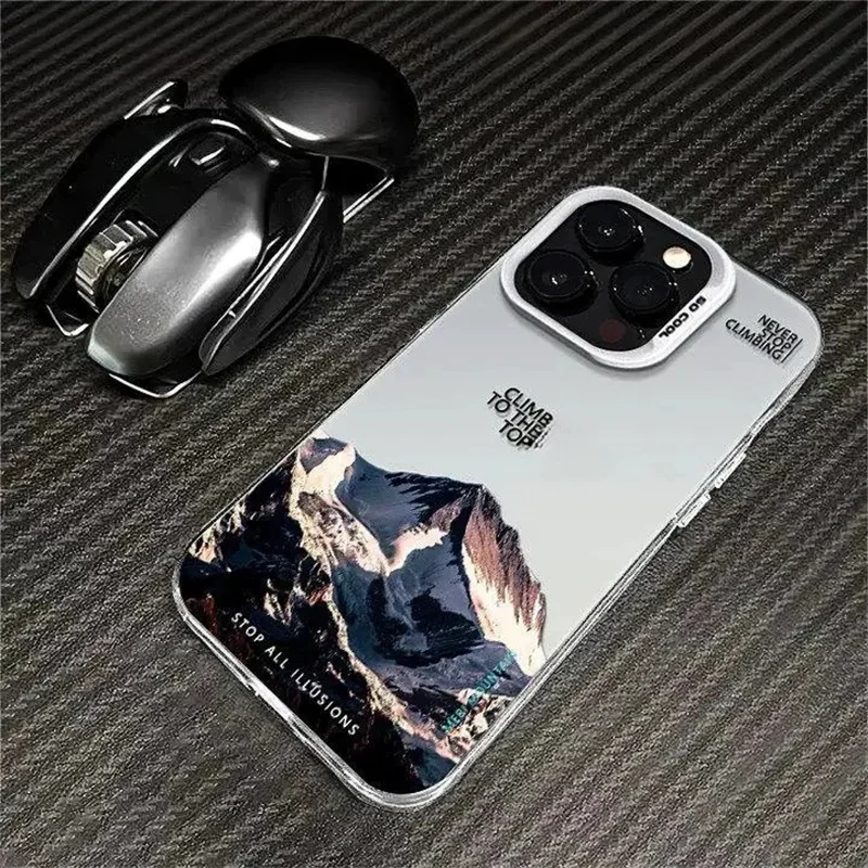 Snow Mountain Sunset Landscape Phone Case - Artistic Back Cover