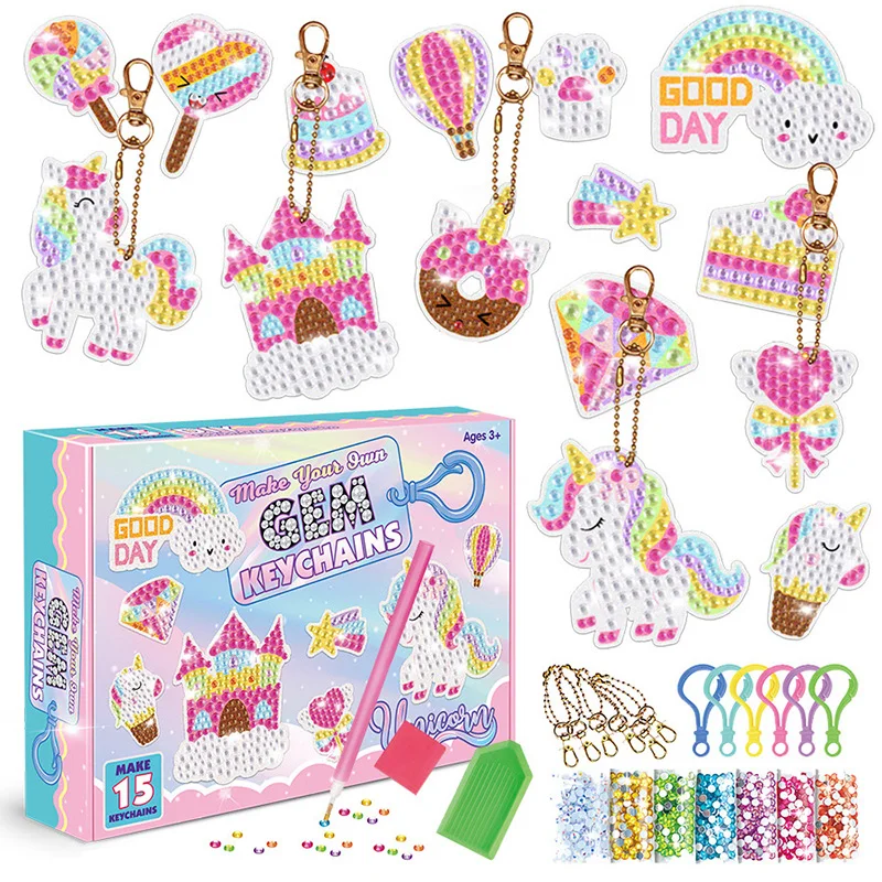 2024 Gem Diamond Painting Kit For Kids, 26 Pieces Diamond Painting Stickers  With Diy Painting Tools To Create Your Own Magical Stickers Cute Art