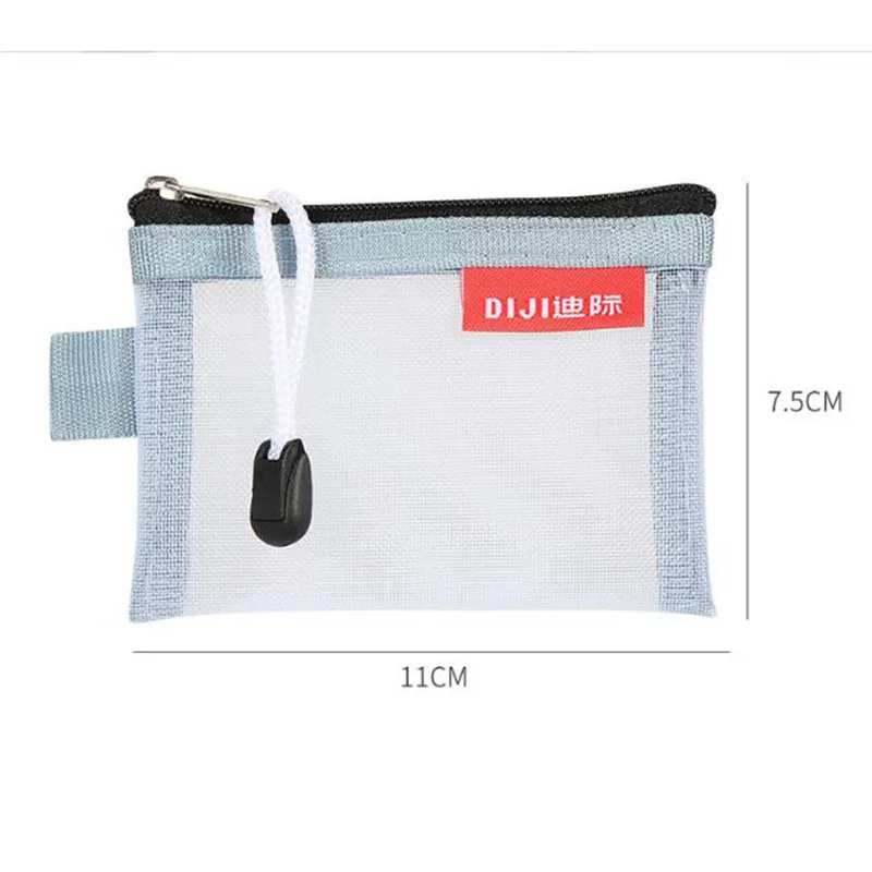 Sacs De Rangement En Maille - Mini Pochette à Fermeture éclair - Style Décontracté - Petit Portefeuille En Maille - Sac Transparent En Nylon - Porte-cartes D'identité - Noir