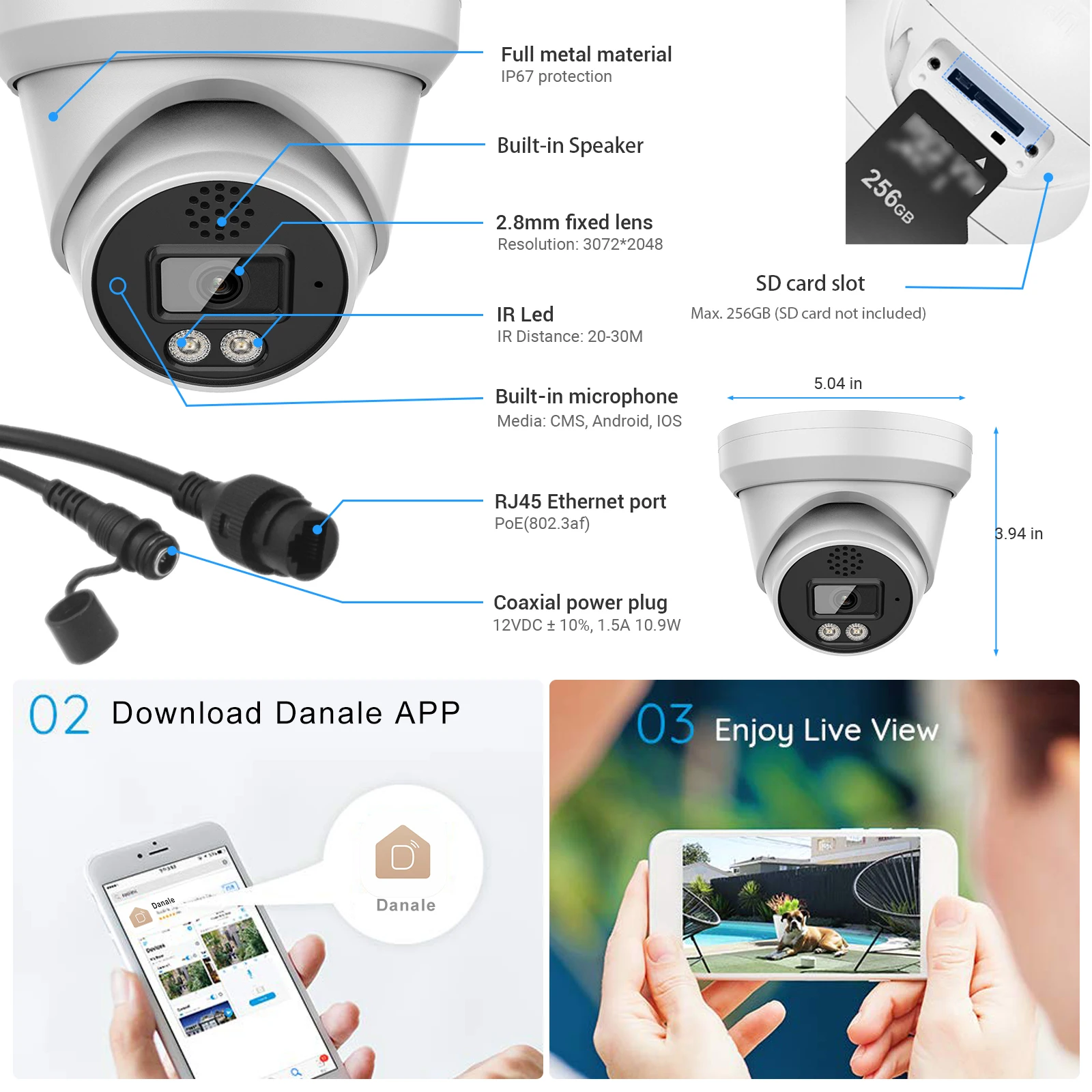 Vikylin 6MP IP Security Camera for Hikvision Compatible Onvif POE