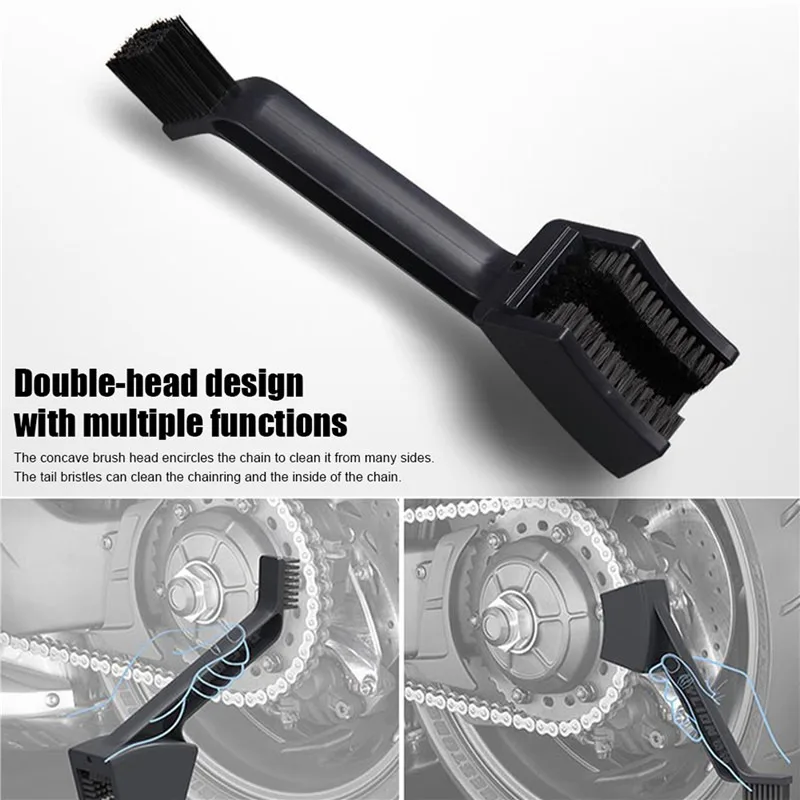 Bike Chain Cleaner Bicycle Motorcycle Chain Cleaning Brush Dual Heads Cycling Cleaning Kit Cleaner Scrubber Tool Kit NEW