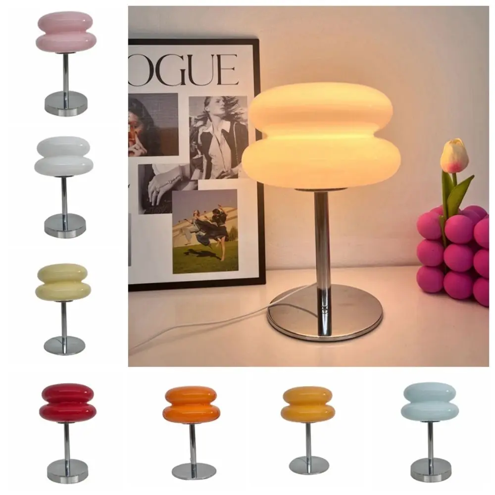 

Creative Nordic Thick Bottom USB Egg Tart Glass Lamp Bedroom Bedside Living Room Decorative Table Lamp Children's Night Lamp