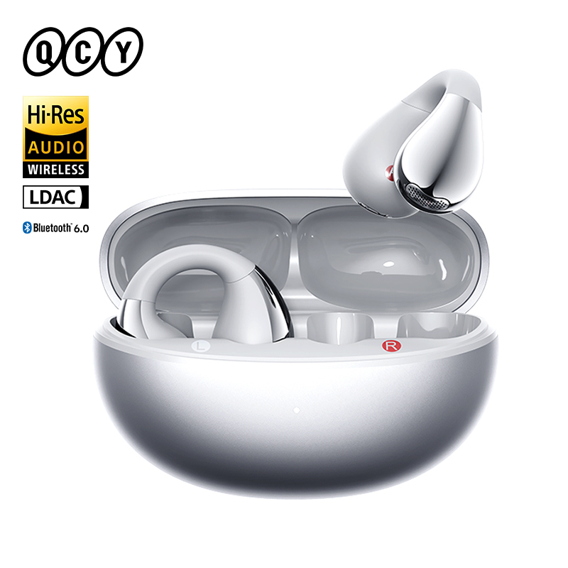 QCY Crossky C30S Open Ear Wireless Earphones Hi-Res with LDAC Ear Clip Earbuds Bluetooth 6.0 Clip On OWS Sports Headphones 40Hrs
