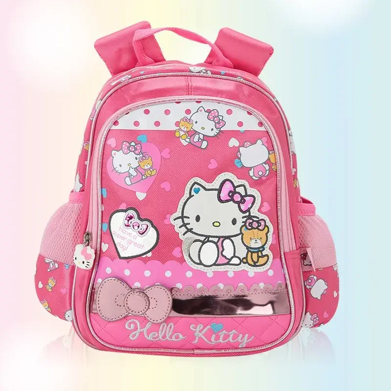 

Sanrioed милый вместительный Детский рюкзак Hello Kitty с аниме, школьные сумки, Студенческая мультяшная сумка через плечо, дорожный подарок для друга