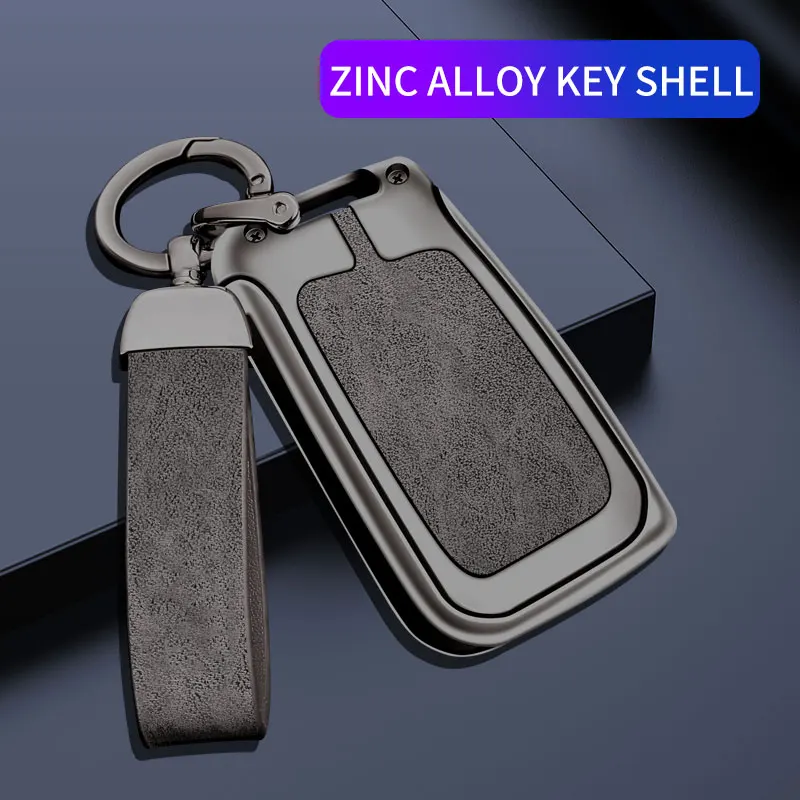Alloy Leather Car Key Case Cover For VW Volkswagen Golf 7 MK7 Tiguan MK2 Seat Ateca Leon FR 2 Ibiza Skoda Octavia Kodiaq
