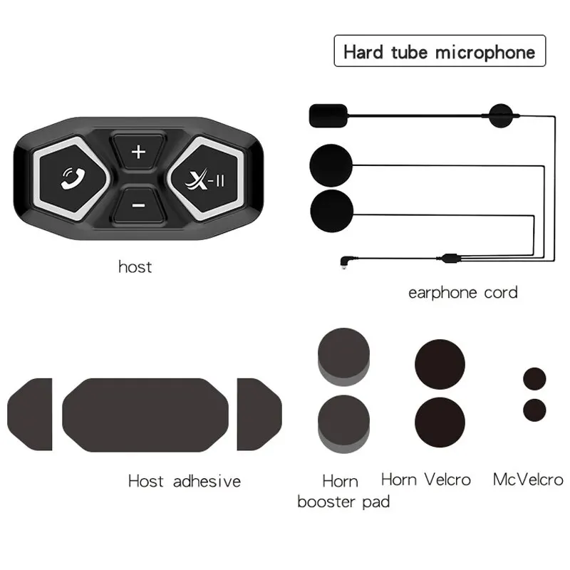X11 Motorcycle Helmet Bluetooth Headset Type-C Interface IPX6 Waterproof Music Player Head 50 Hour Battery Life_voghion.com