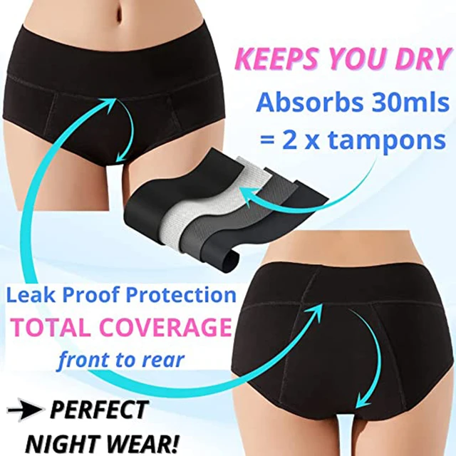 3pcs Absorbent Panty Period Panties Maternity And Postpartum