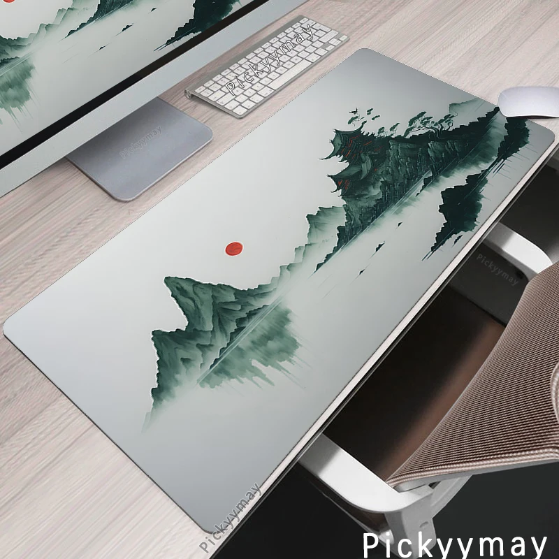 Mouse Pads Mountain Ink Painting Gaming Mousepads 100x55cm Large Mousepad Gamer Rubber Mat Company Desk Pad Design For Gift