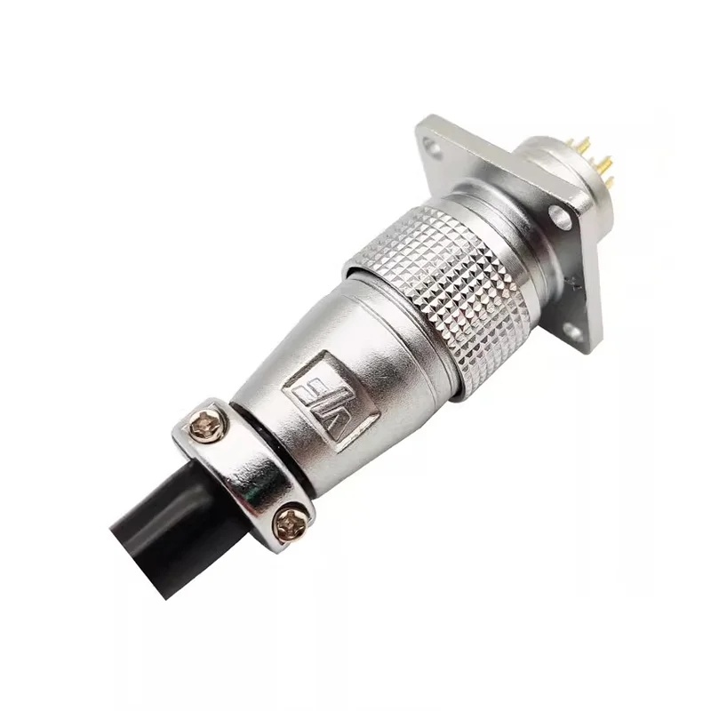 PLS24 WS24 Circular Metal Aviation Socket Plug Wire Female Male Connector M24 Threaded Coupling Panel 6/10/12/19 Pin