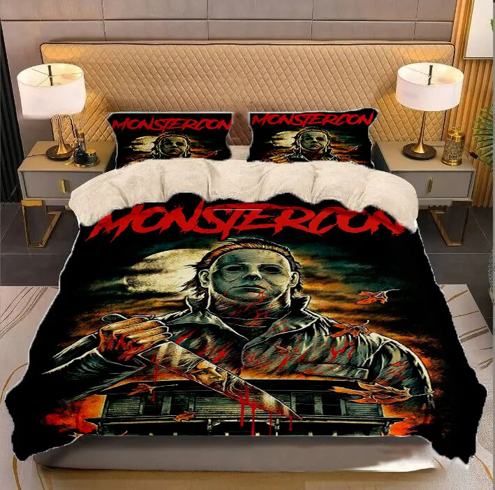 

Halloween Michael Myers 3D Printed Milk Velvet Bedding Set Duvet Covers & Pillow Cases Comforter Quilt Cover (US/EU/AU Sizes) 2