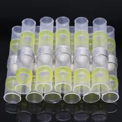 50PCS Waterproof Heat Shrink Wire Connectors with Tinned Solder Seal (YELLOW)
